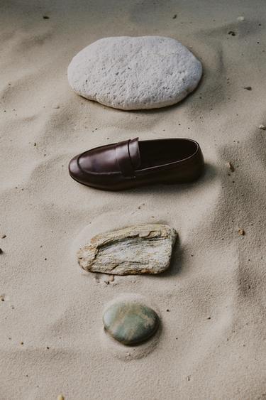 موكاسين جلدي بقناع نعل VIBRAM® AARON LEVINE X ZARA - بني الخاص بـ Zara