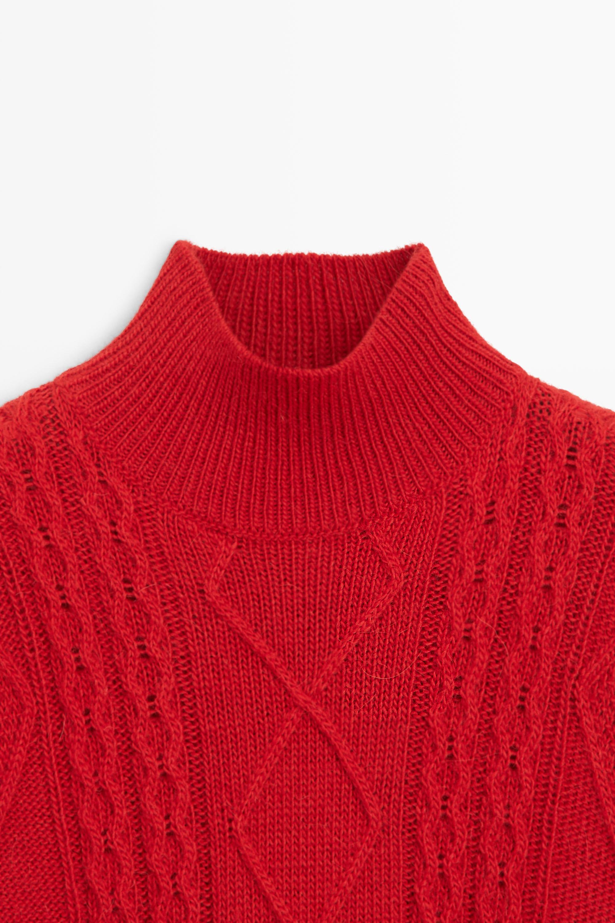 Wool blend cable-knit sweater
