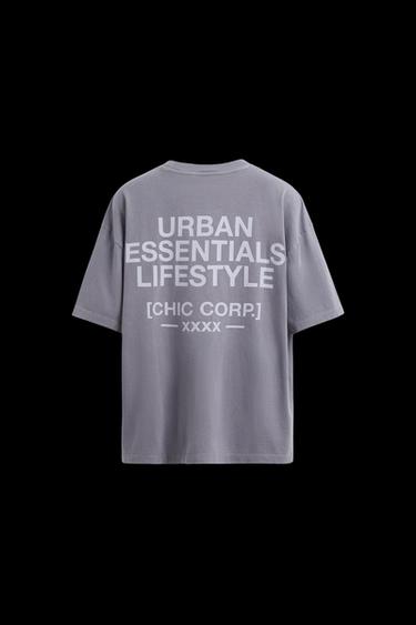 COMBINED PRINT T-SHIRT - Purple by Zara