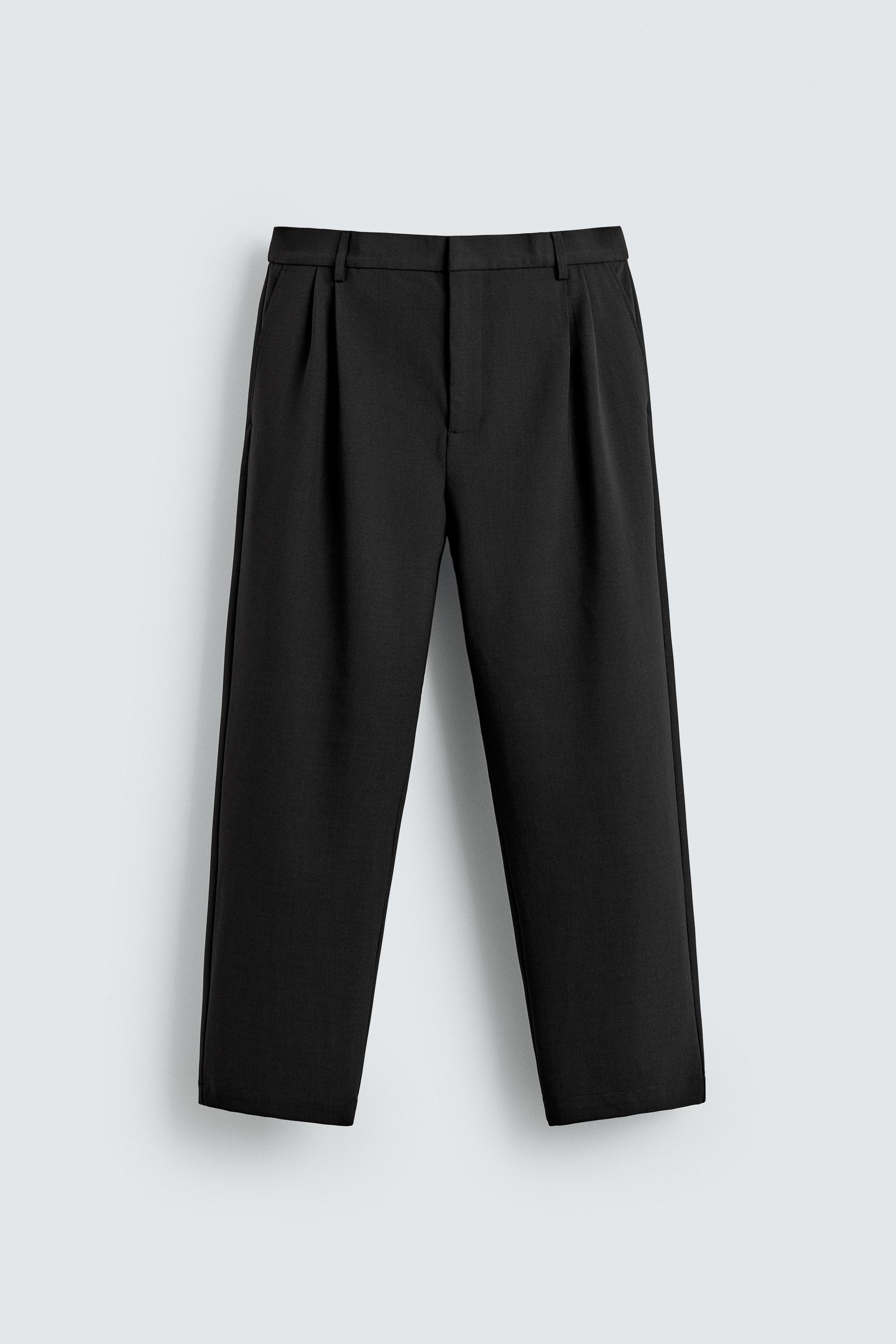 ZARA テクスチャー スーツ ブレザー + スラックス パンツ ブラック黒M 千鳥格子柄スーツ | ZARA Japan / 日本