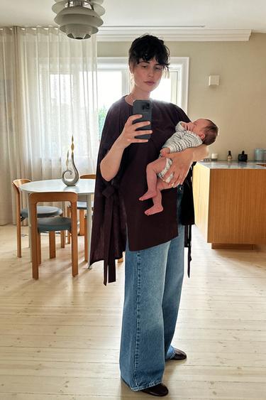 Zara 2 IN 1 STRIPED KNIT CARDIGAN - Ecru
