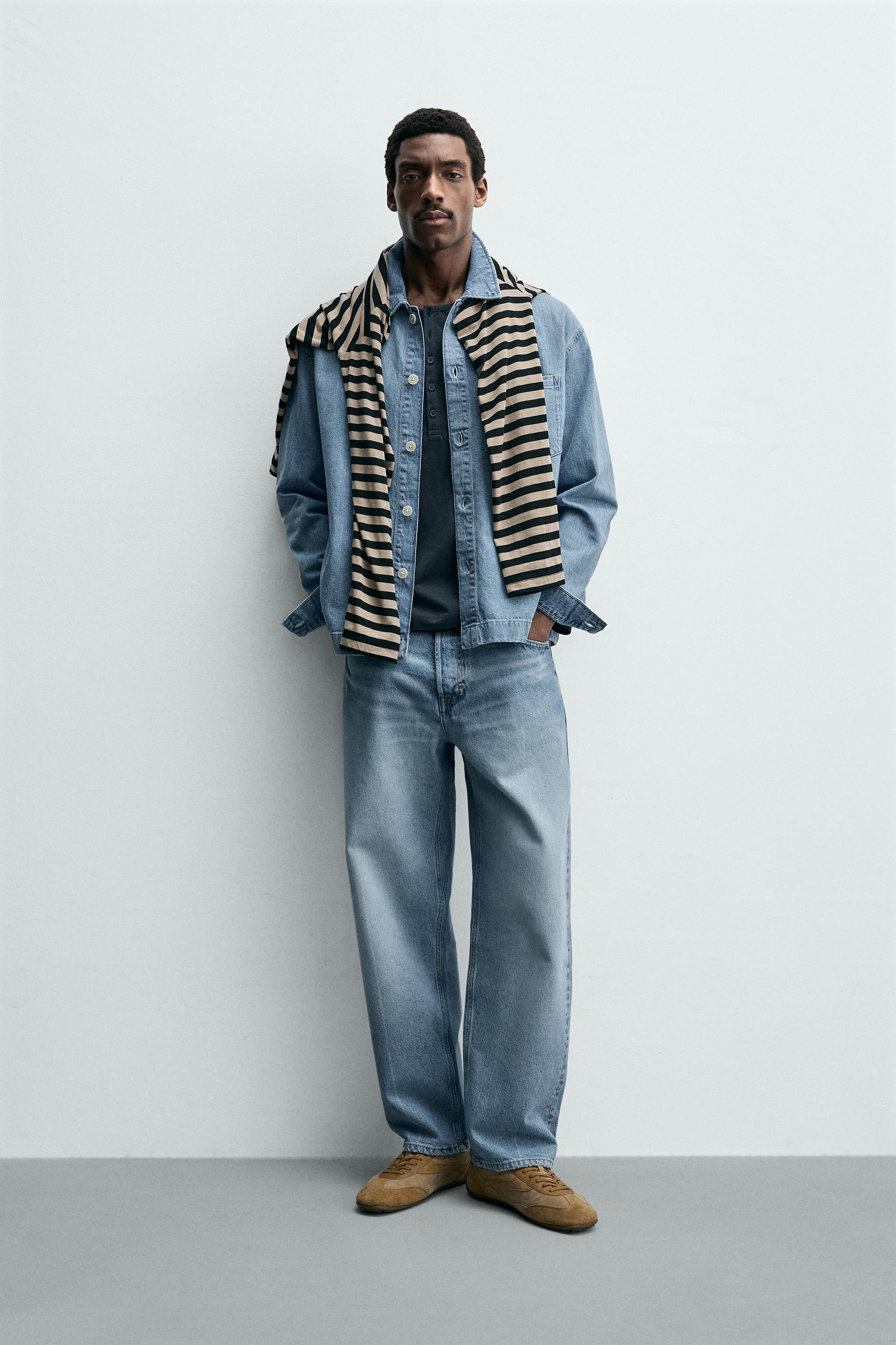 ボクシーフィットデニムシャツ - ミディアムブルー | ZARA Japan / 日本