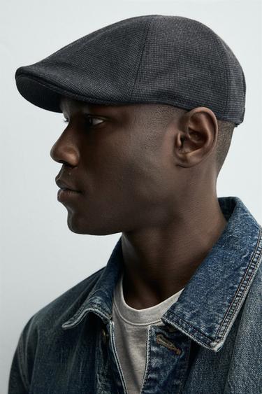 CHECK TEXTURED BERET - Blue by Zara - Image 3