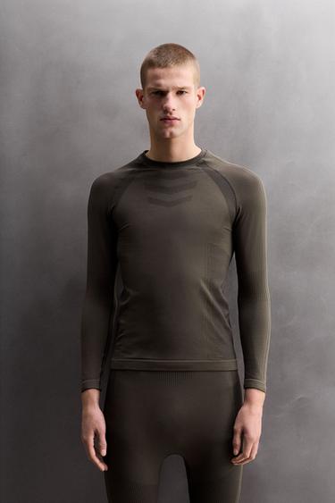 COMPRESSION BASE LAYER SKI T-SHIRT - Brown by Zara