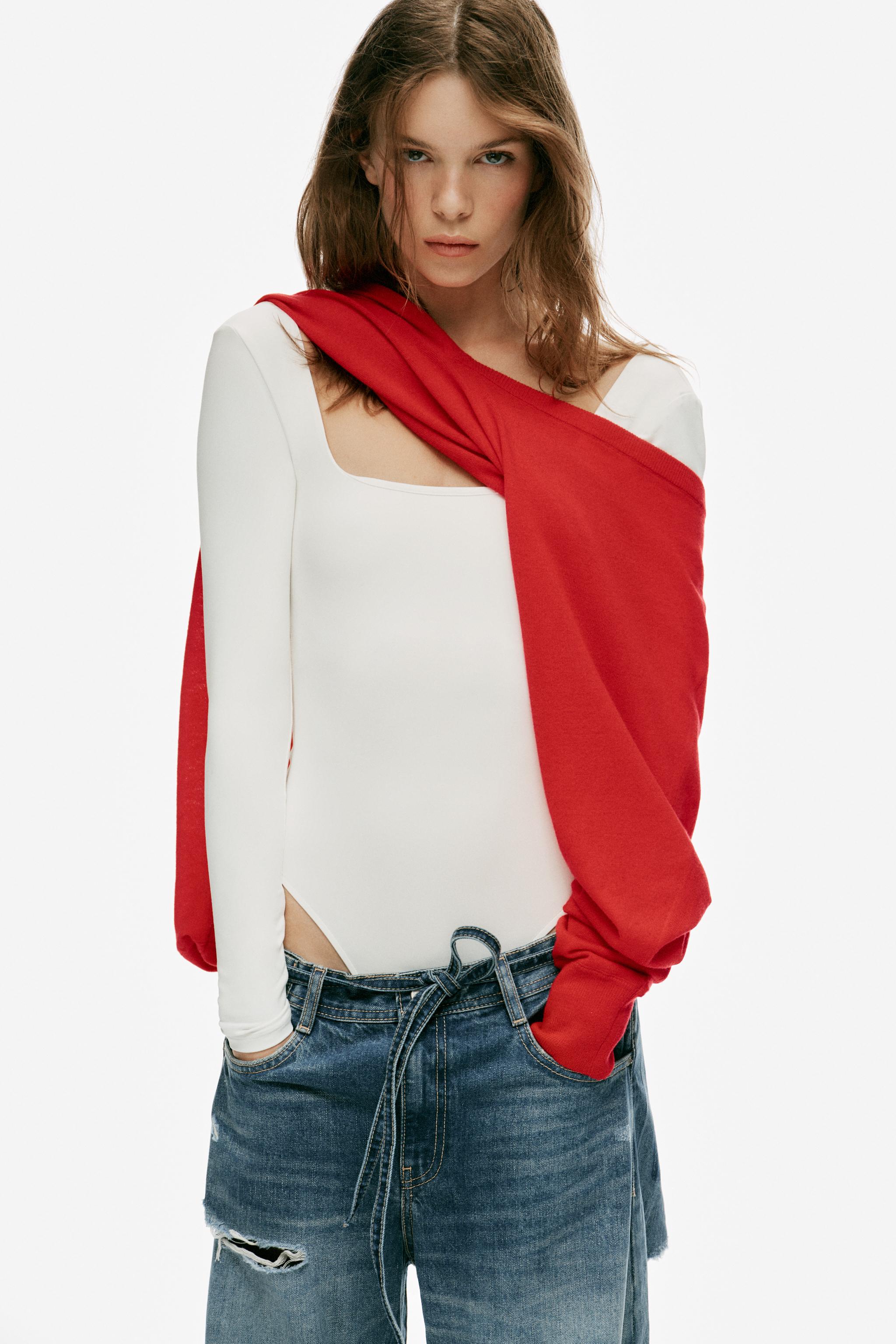 Zara Kare Yaka Poliamid Body görsel 2