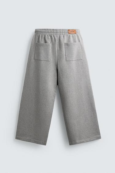 WIDE-LEG TROUSERS WITH SEAM DETAIL - Grey marl by Zara - Image 6