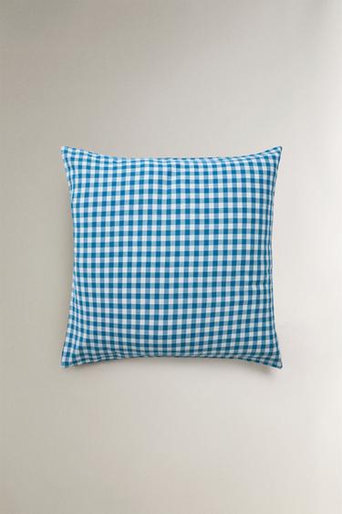 KIDS' CHECK MUSLIN PILLOWCASE - Bluish by Zara - Image 2