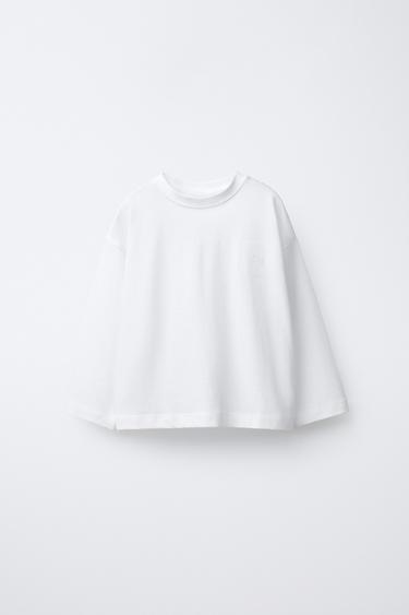 HEAVYWEIGHT EMBROIDERED T-SHIRT - White by Zara