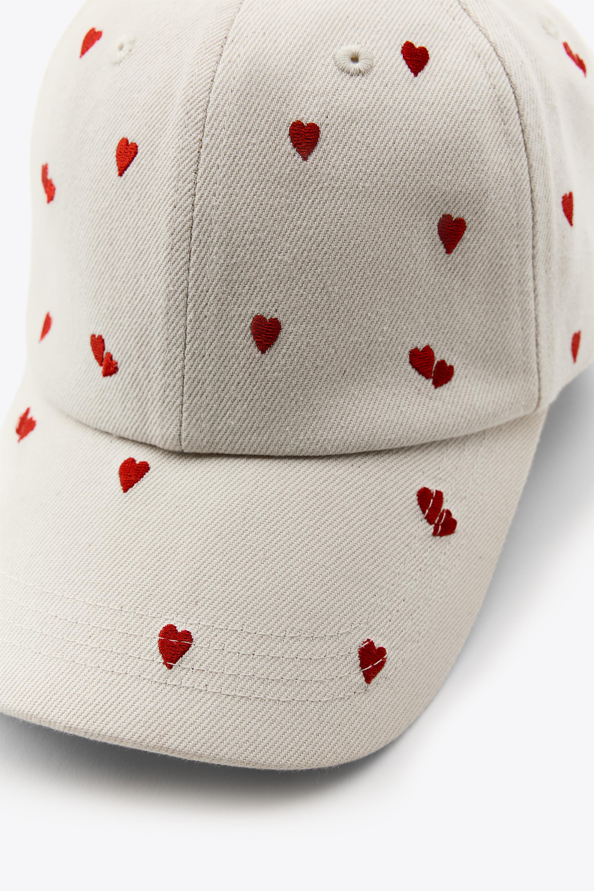TWILL CAP WITH HEART EMBROIDERY - Ecru | ZARA United Kingdom