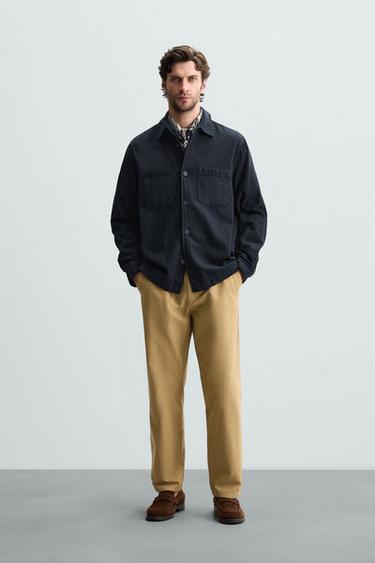 SOBRECAMISA ALGODÓN - LINO - Azulón de Zara - Imagen 0