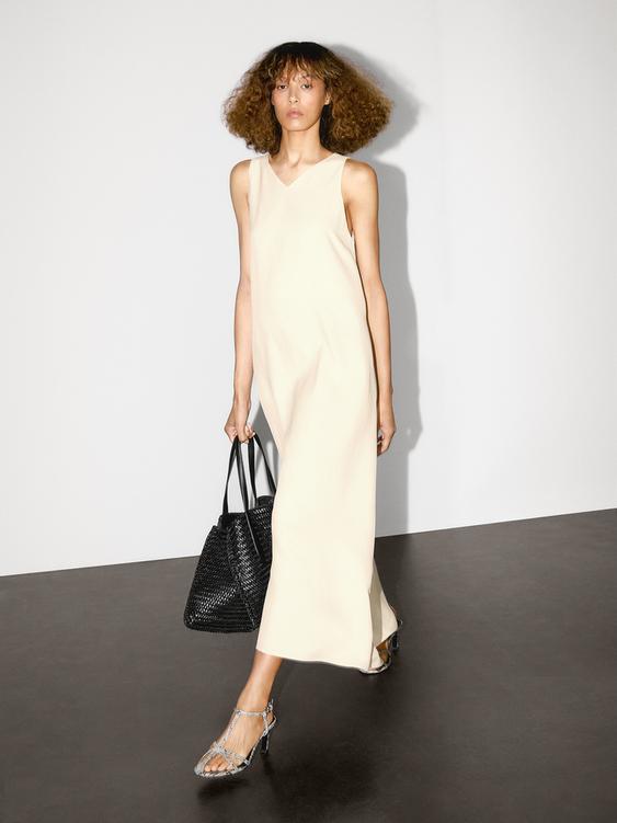 Long flowing V-neck dress