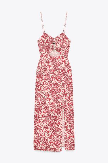 PRINTED RUSTIC MIDI DRESS - Multicoloured by Zara - Image 6