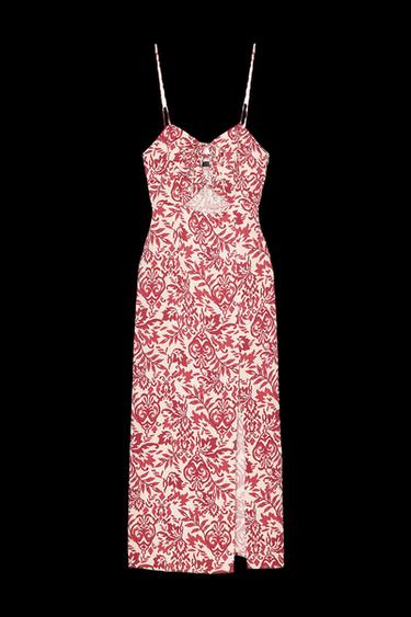 GEMUSTERTES MIDI-KLEID IM RUSTIKALEN LOOK - Bunt von Zara - Bild 0