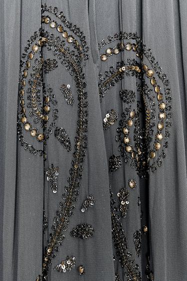 ZW COLLECTION EMBROIDERED HALTER DRESS - Blue marl by Zara - Image 9