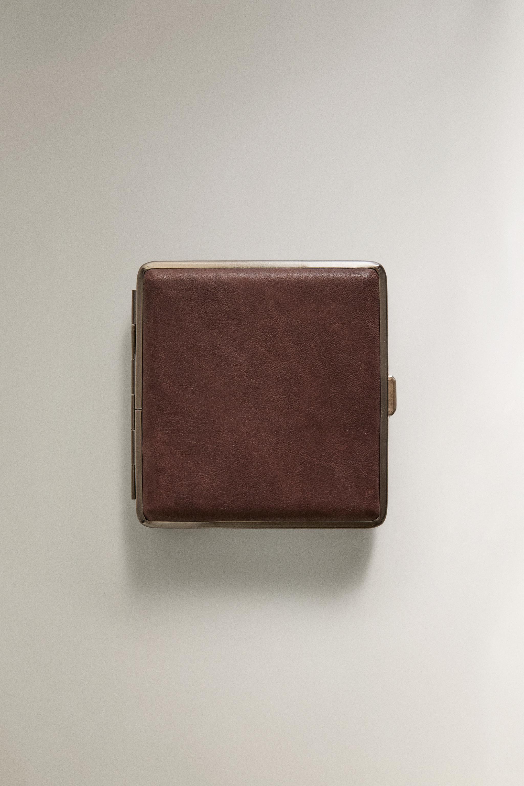 BROWN LEATHER CIGARETTE CASE - Brown | ZARA United States