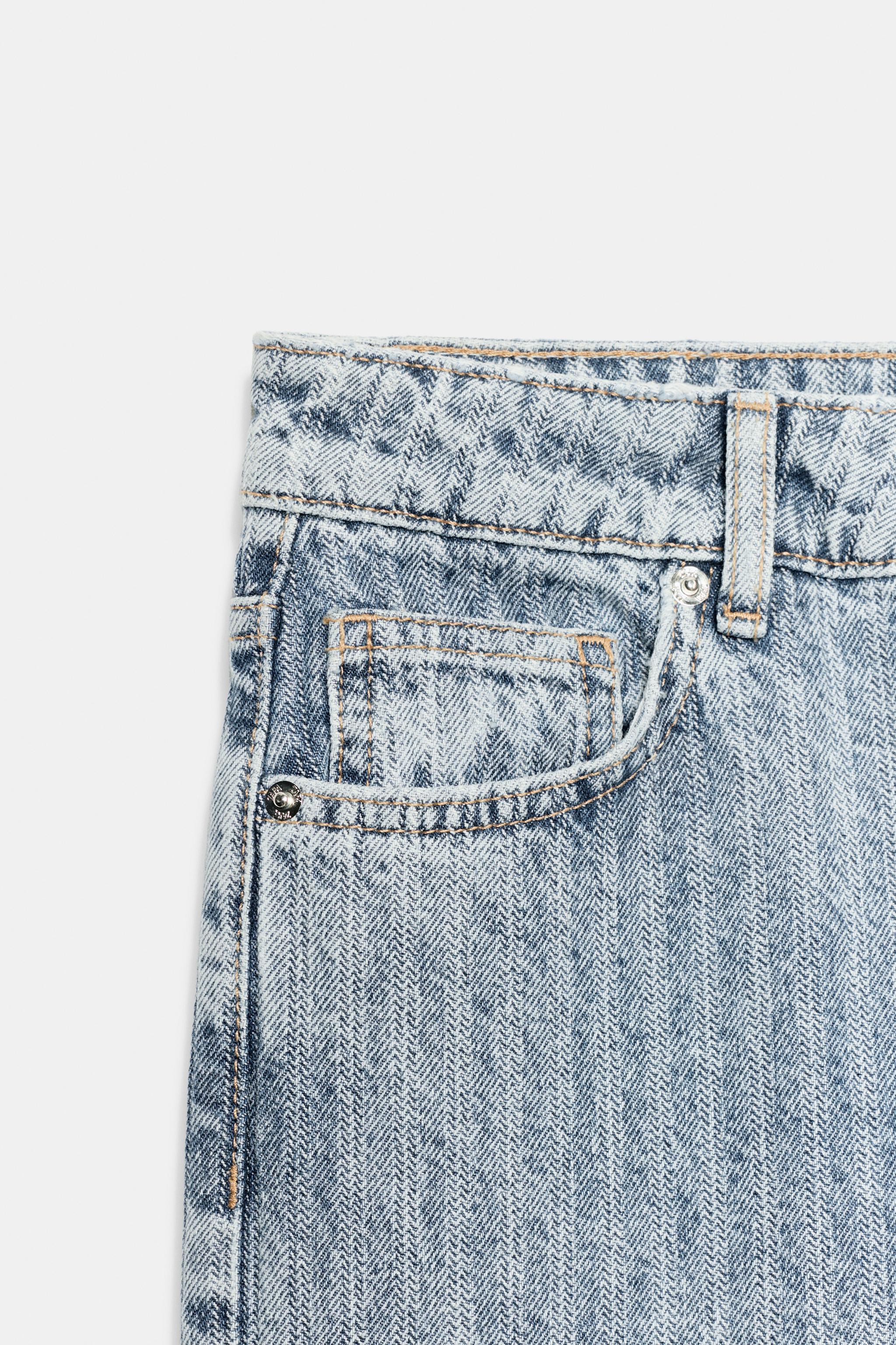 Женские джинсы Zara Z1975 MID-RISE STRAIGHT JACQUARD JEANS — фото 9