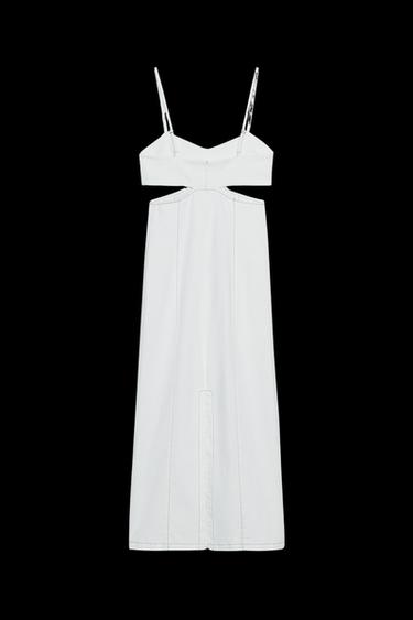 VESTIDO Z1975 MIDI DENIM CUT OUT - Blanco de Zara