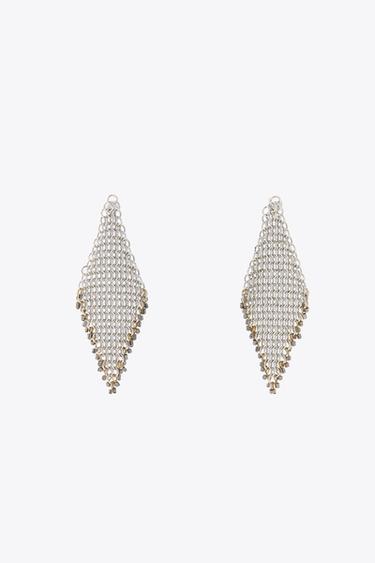 PENDIENTES COMBINADOS MALLA METÁLICA - Plata de Zara