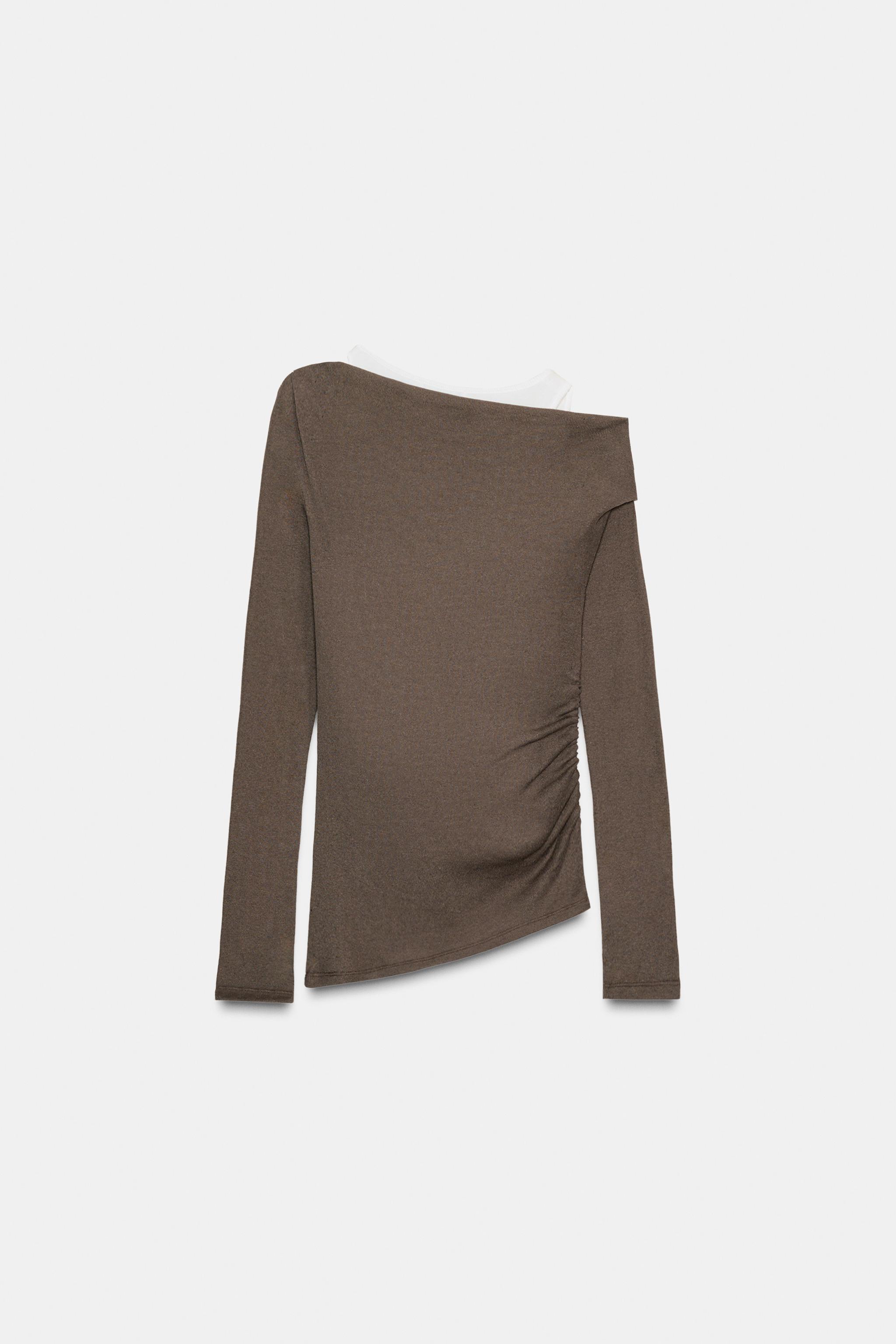 T-SHIRT ASYMÉTRIQUE EFFET DOUBLE