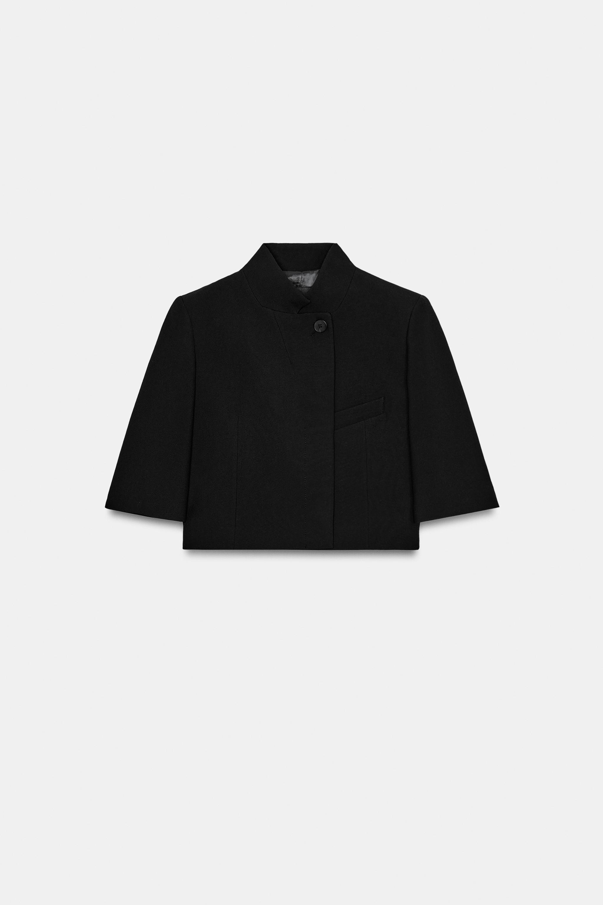 SHORT SLEEVE CROPPED BLAZER ZW COLLECTION