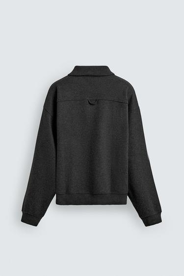 SWEAT POLO TEXTURÉ - Gris foncé de Zara - Image 7