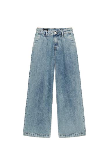 Z1975 WIDE-LEG JEANS WITH PLEATS - Light blue by Zara