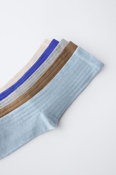 FIVE-PACK OF LONG RIBBED SOCKS - Electric blue by Zara - Image 1