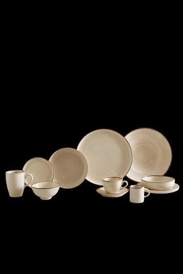 Zara PORCELAIN DISHWARE - Ecru/Yellow - Image 0