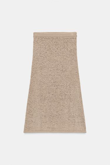 KNIT MIDI SKIRT - SAND/BROWN by Zara - Image 6