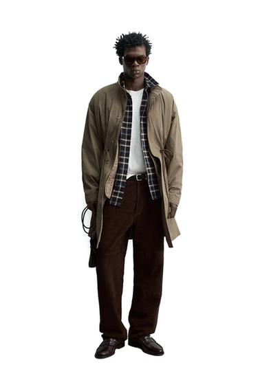 Zara 科技布可拆式背心派克外套 - 焦糖色