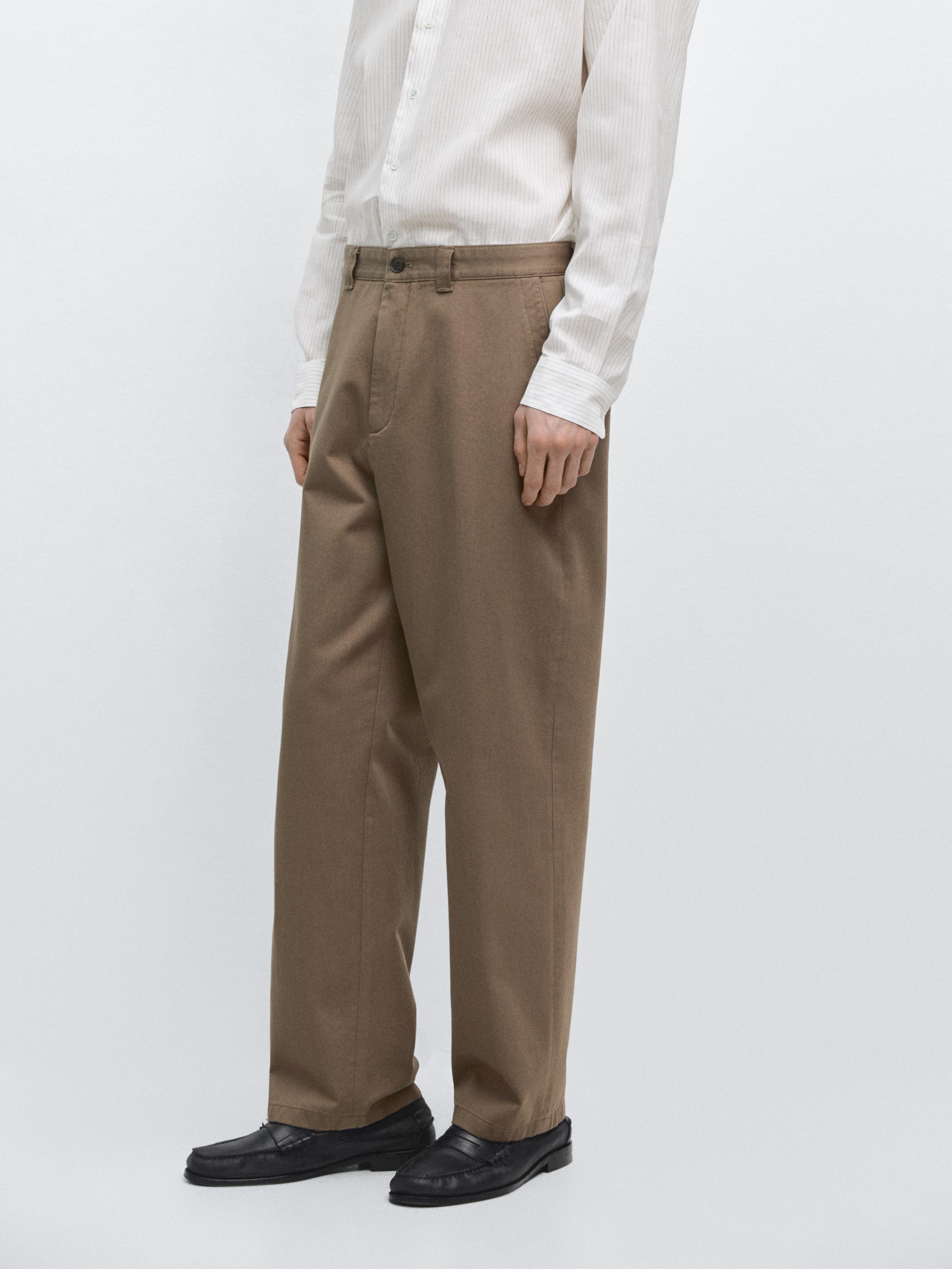 Relaxed fit cotton trousers