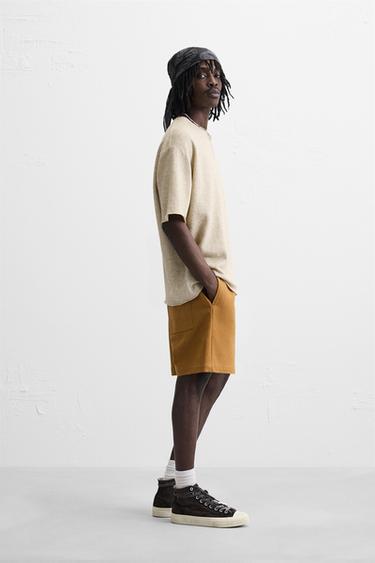 TEXTURED PRINT KNIT T-SHIRT - Ecru by Zara - Image 3