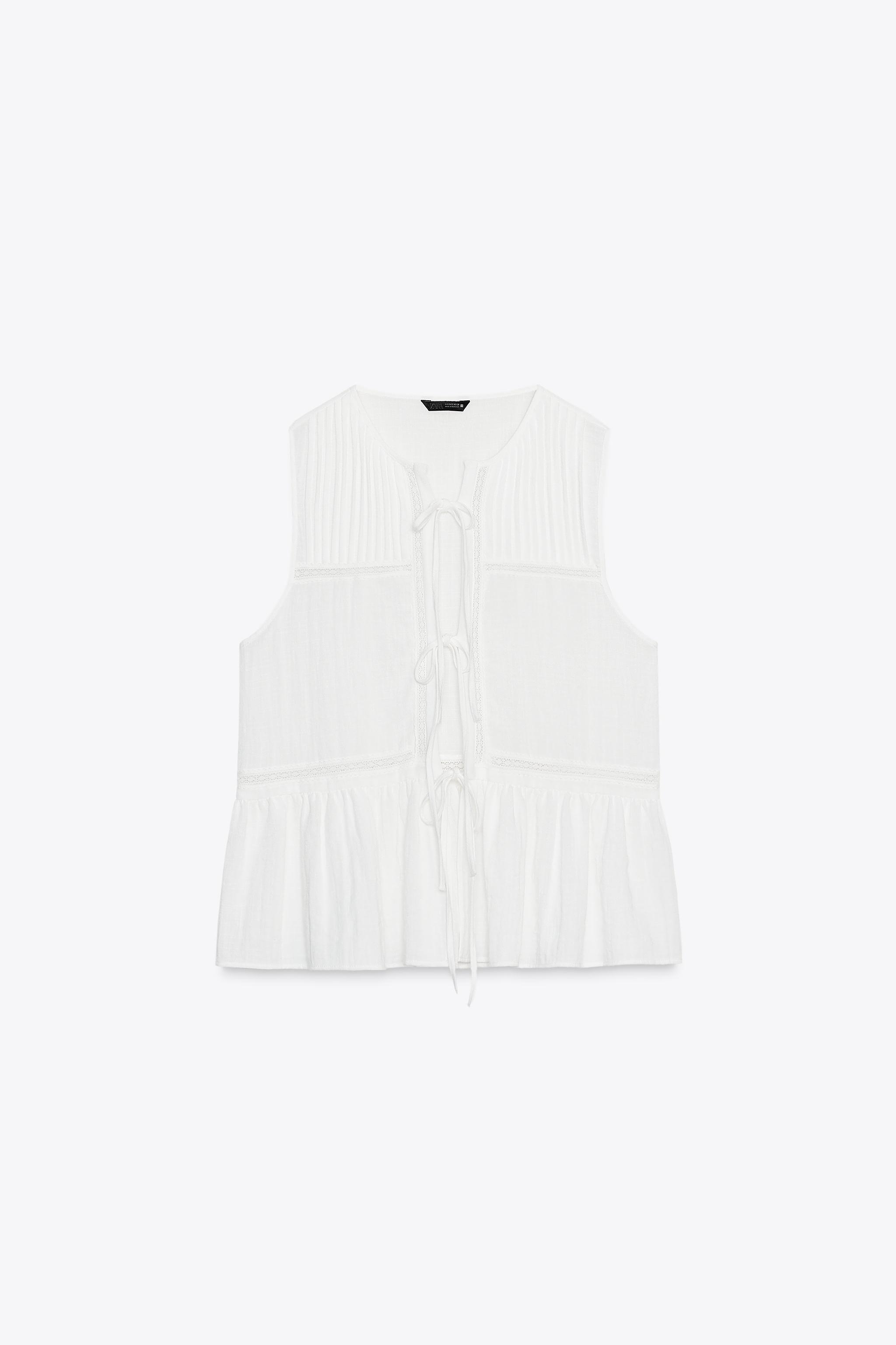 TOP LACETS PLIS NERVURÉS