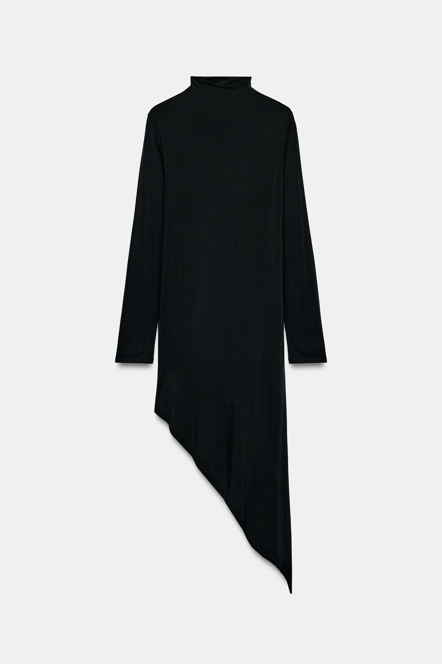 Женский топ Zara Asymmetrical Long Top, цвет: Чёрный — фото 2