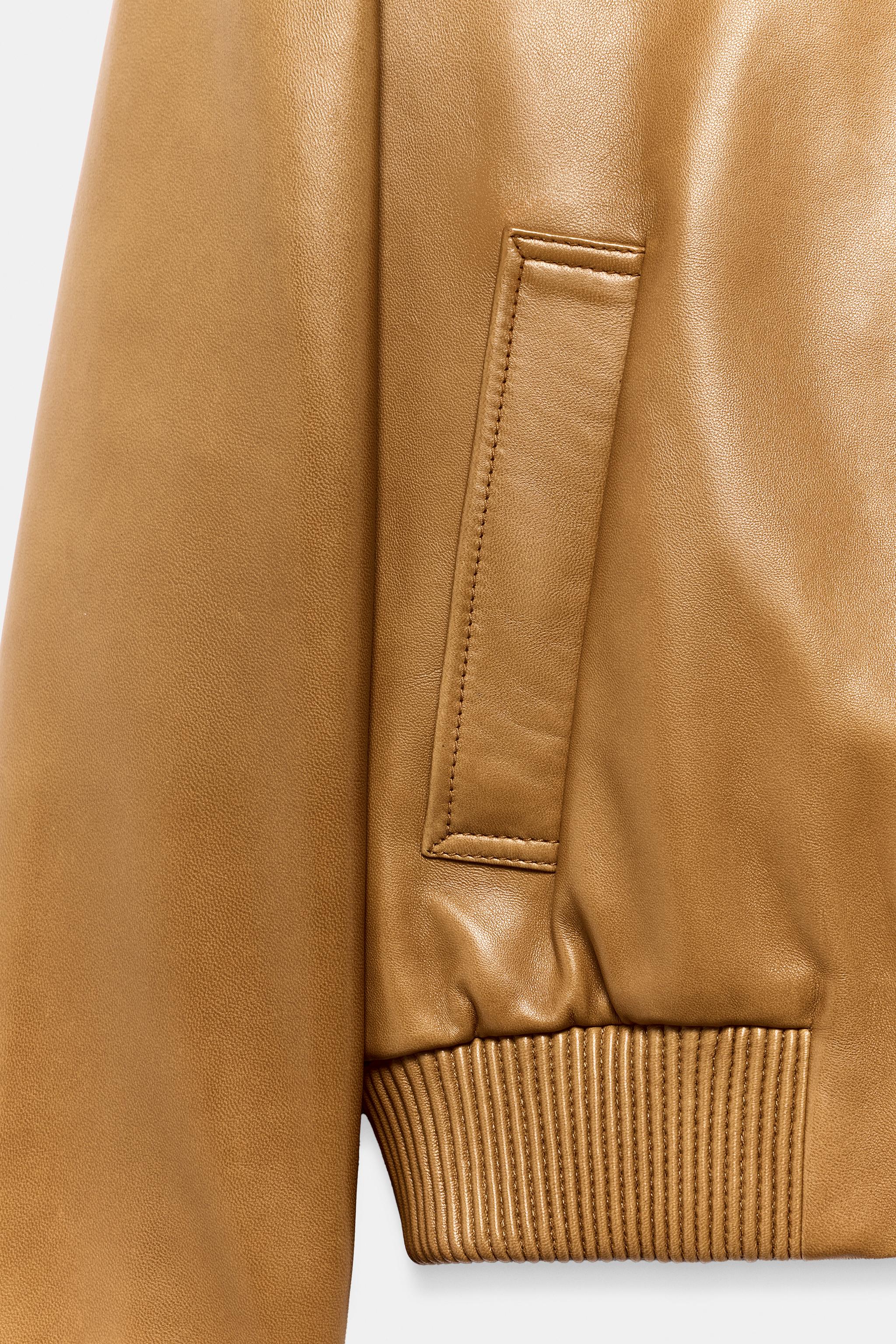 ZW COLLECTION 100% LEATHER BOMBER JACKET