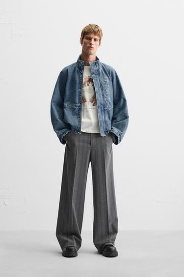 RELAXED FIT DENIM JACKET - Mid-blue by Zara - Image 0