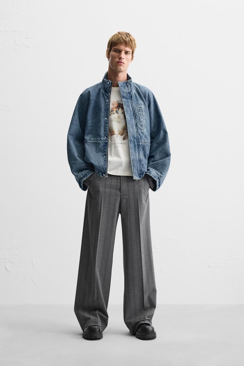 リラックスフィット デニムジャケット - ミディアムブルー | ZARA 
