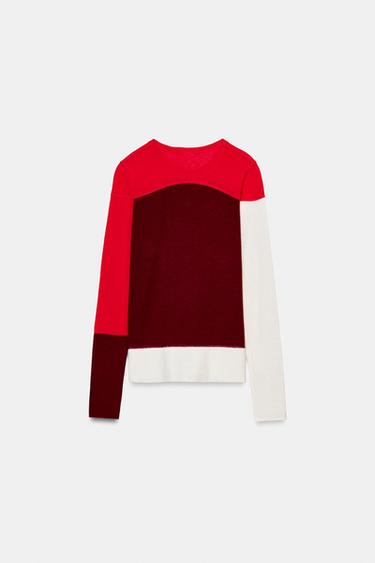 PULL EN MAILLE FINE AVEC LAINE - Multicolore de Zara - Image 5