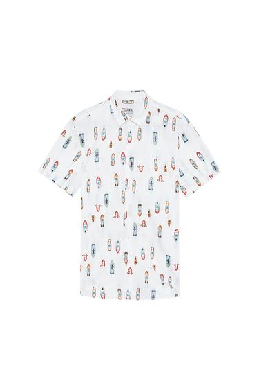 SATIN BOAT PRINT SHIRT