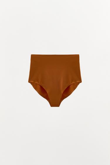 HIGH-WAIST BODY-SHAPING BRIEFS - Caramel by Zara