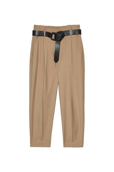 PLEATED PANTS WITH BELT