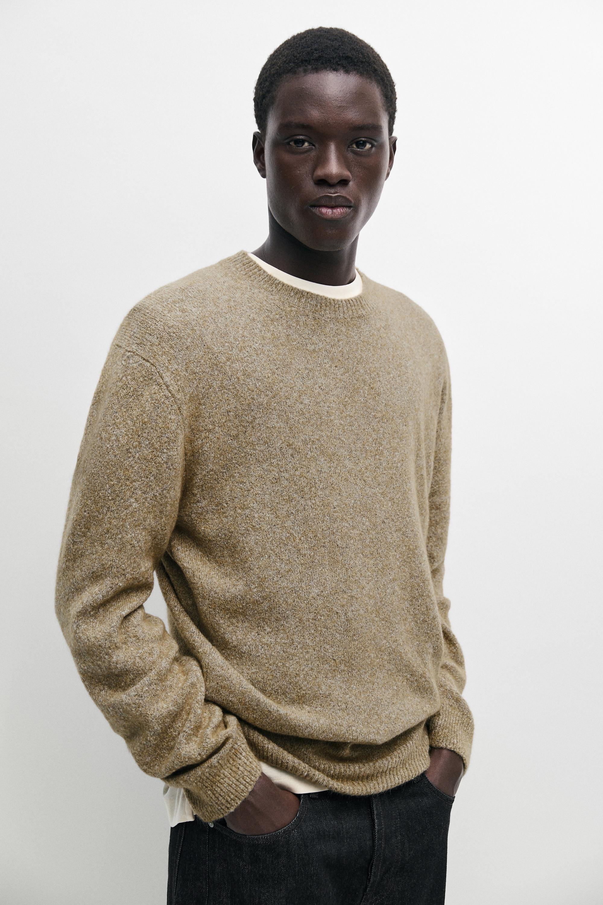 Pull en maille coton, col rond