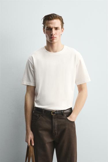 T-SHIRT MERCERISÉ MANCHES COURTES LIMITED EDITION - Blanc de Zara