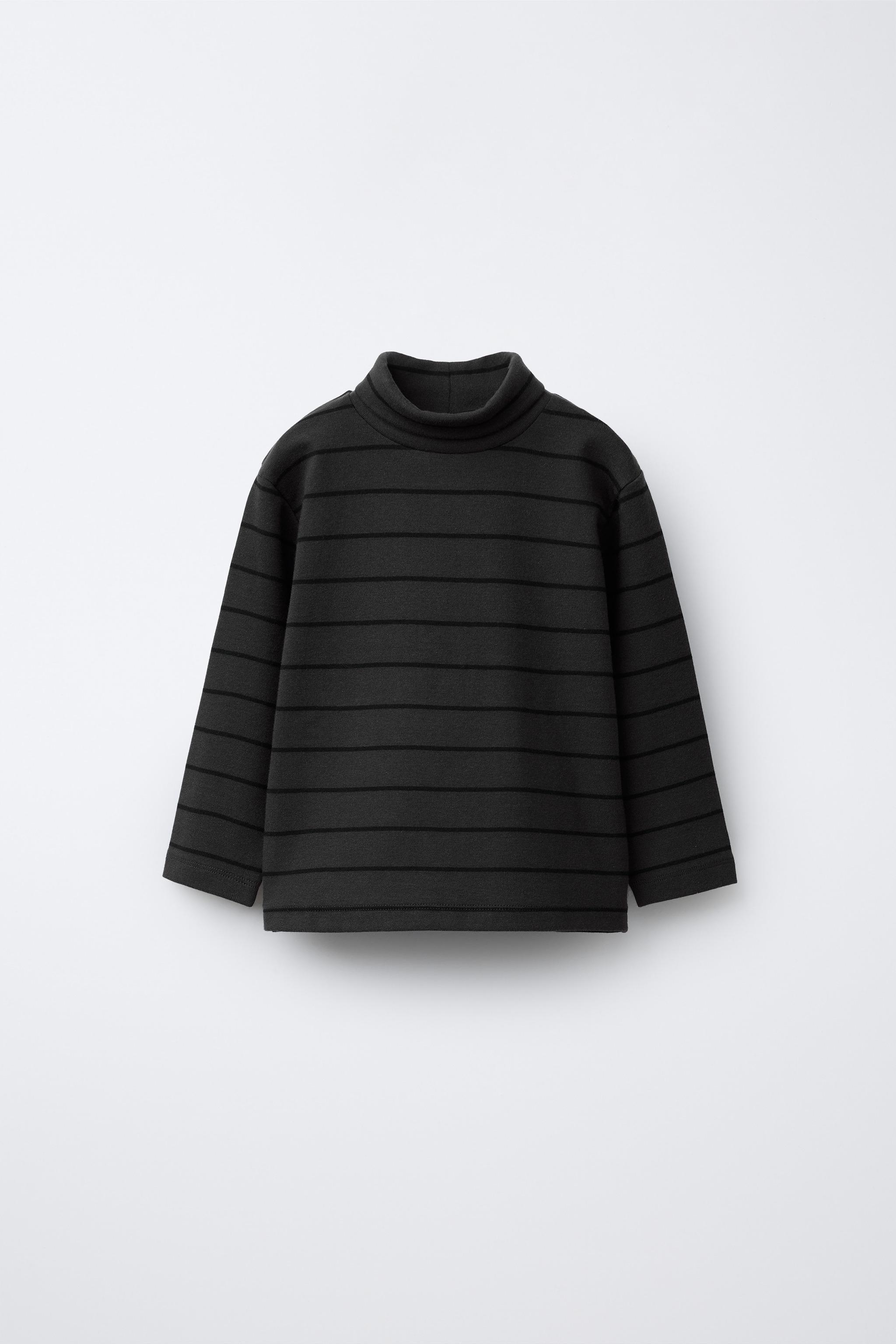 タートルネックストライプTシャツ - カーボングレー | ZARA Japan / 日本
