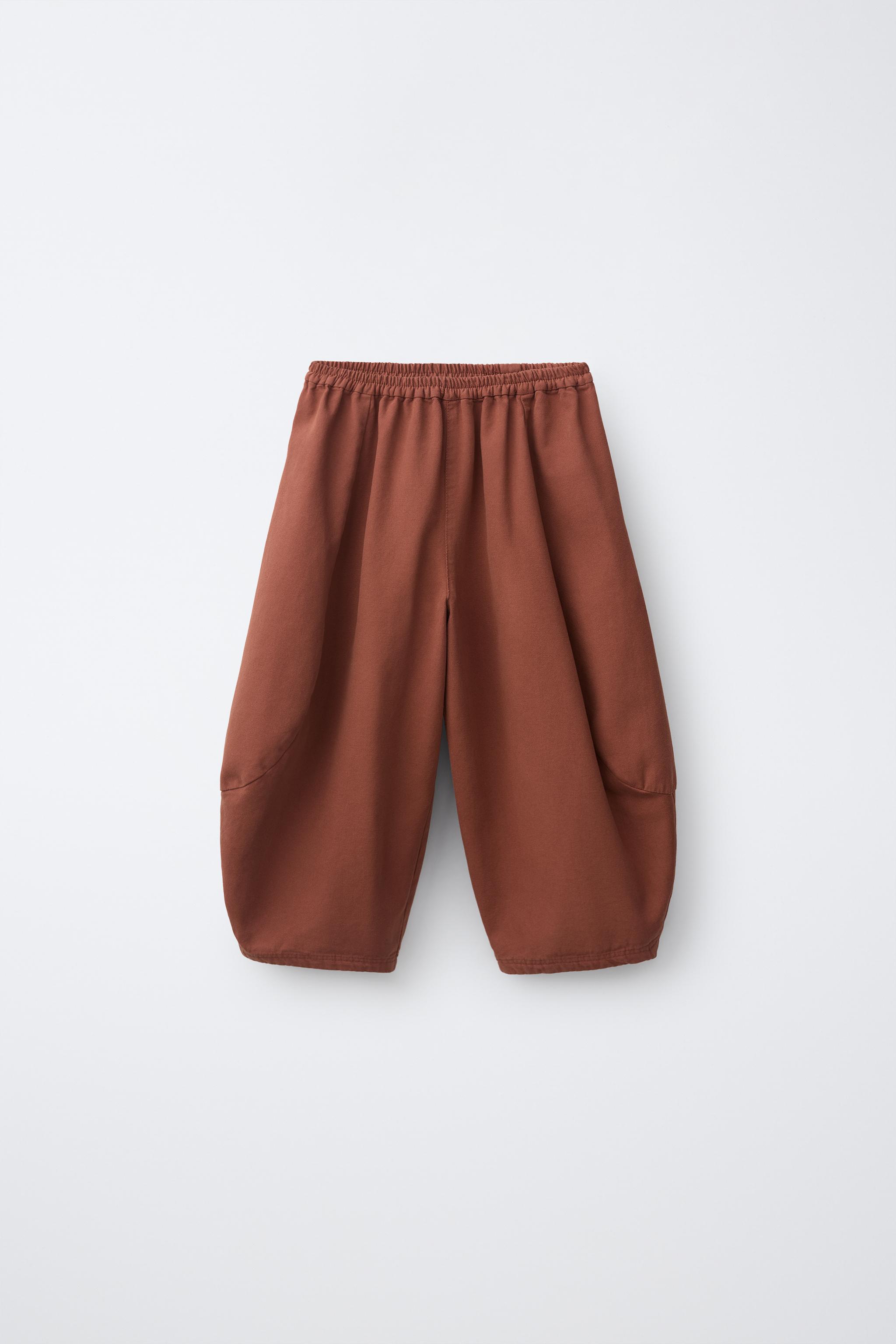 PLAIN BALLOON TROUSERS — Brick