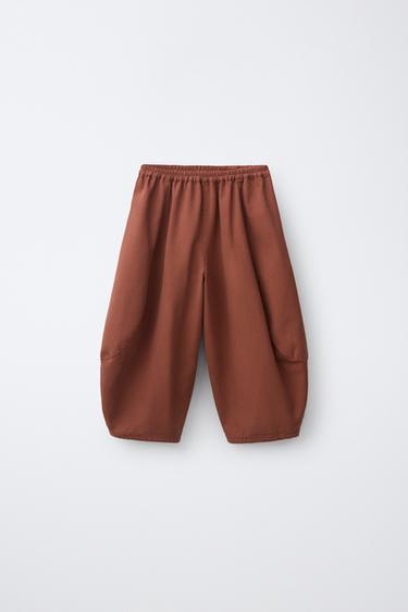 ОДНОТОННЫЕ БРЮКИ-БАНАНЫ — ЧЕРЕПИЧНЫЙ от Zara — изображение 0
