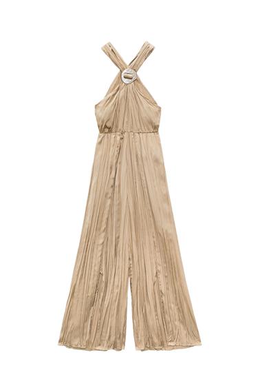SATIN HALTERNECK JUMPSUIT