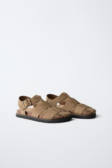 BUCKLED CAGE SANDALS - Brown by Zara - Image 1