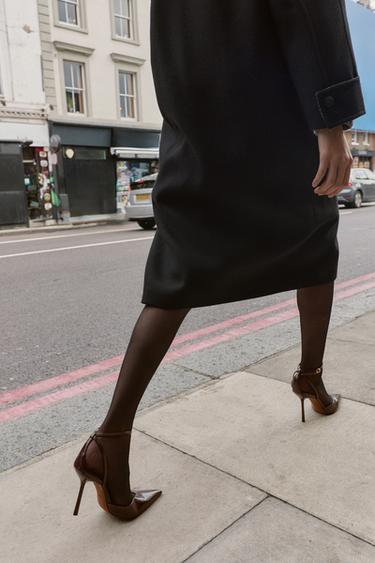 SLINGBACK IN LACKOPTIK MIT RIEMCHEN - Bordeauxrot von Zara - Bild 0