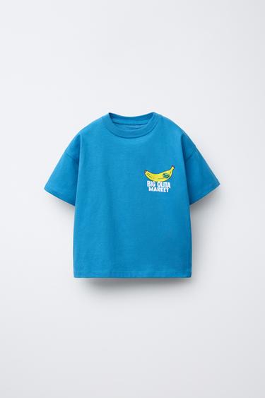 CAMISETA ESTAMPADA - Azul de Zara